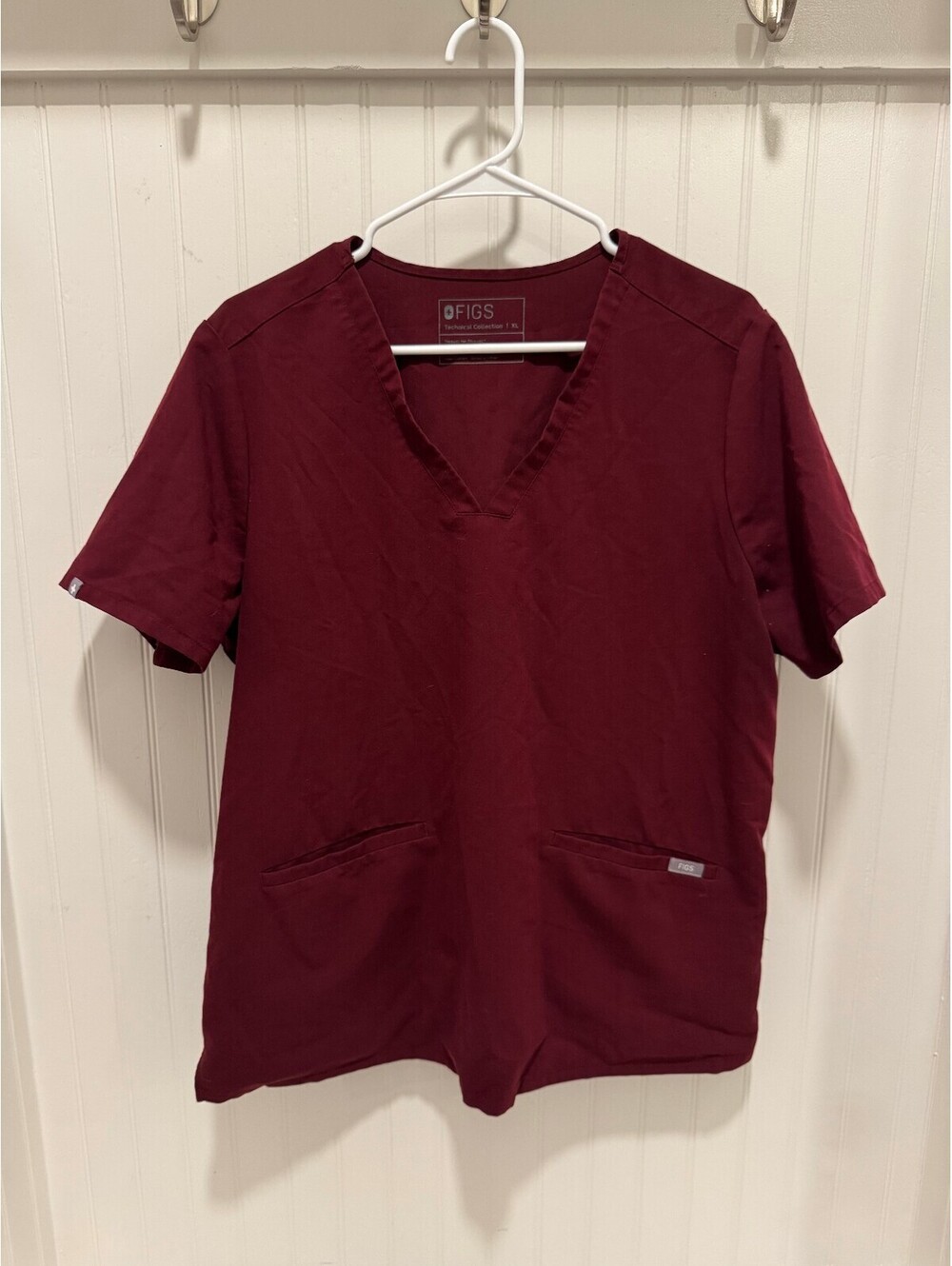 FIGS Technical Collection XL Burgundy Medical Scrub Top